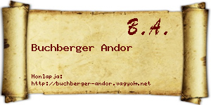Buchberger Andor névjegykártya